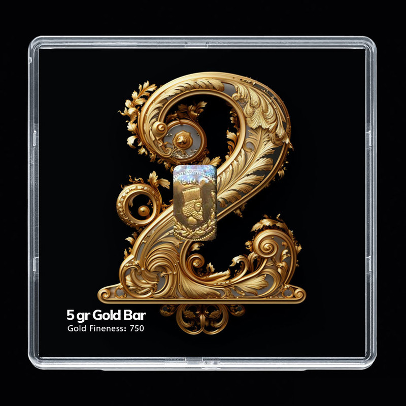 شمش طلا 18 عیار مدوپد مدل عدد 2 کد SG-10176