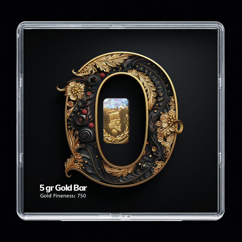 شمش طلا 18 عیار مدوپد مدل عدد 0 کد SG-10159