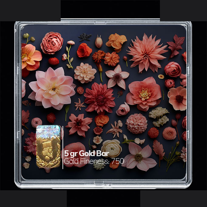 شمش طلا 18 عیار مدوپد مدل گل کد SG10481