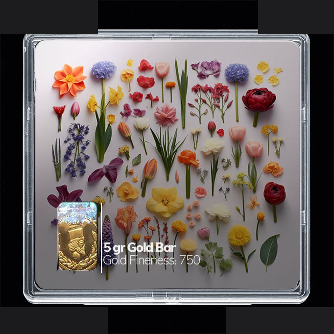 شمش طلا 18 عیار مدوپد مدل گل کد SG10521