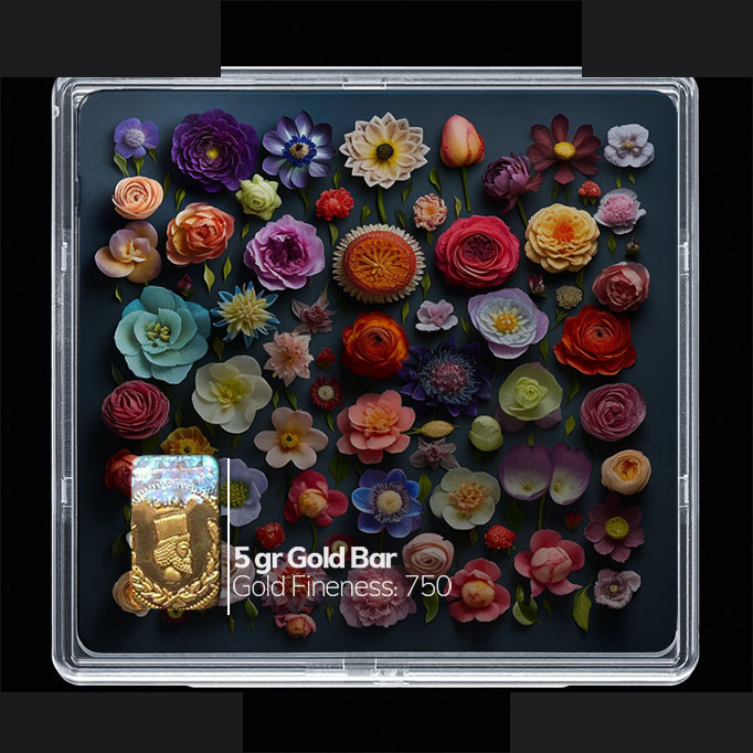 شمش طلا 18 عیار مدوپد مدل گل کد SG10439