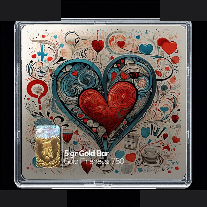 شمش طلا 18 عیار مدوپد مدل قلب کد SG10698