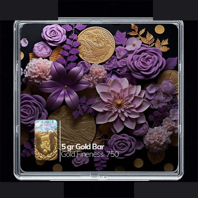 شمش طلا 18 عیار مدوپد مدل گل کد SG10720