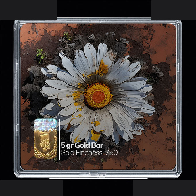 شمش طلا 18 عیار مدوپد مدل گل کد SG10776