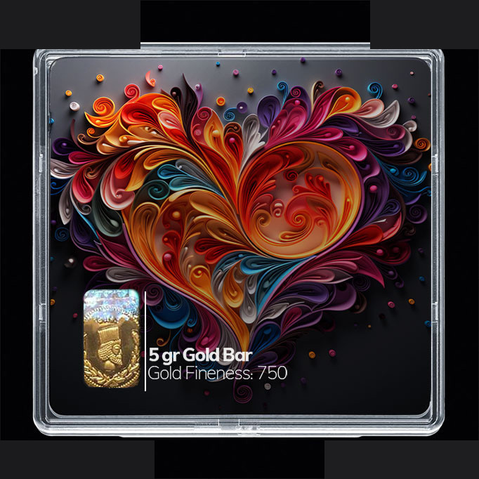 شمش طلا 18 عیار مدوپد مدل قلب کد SG10827