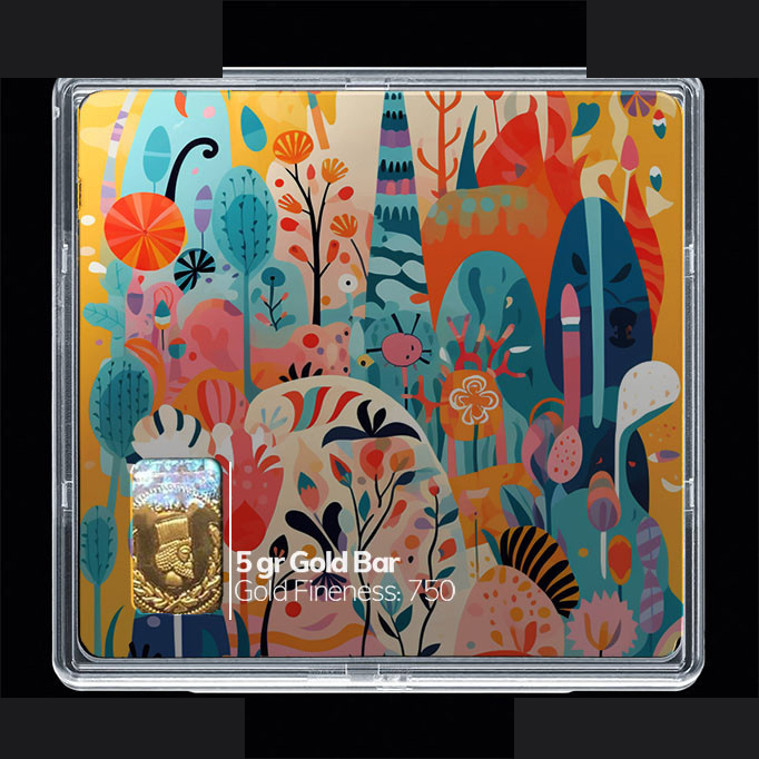 شمش طلا 18 عیار مدوپد مدل نقاشی کد SG10837