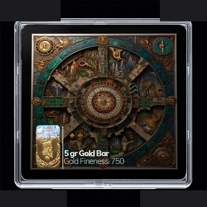 شمش طلا 18 عیار مدوپد مدل رومی کد SG10859