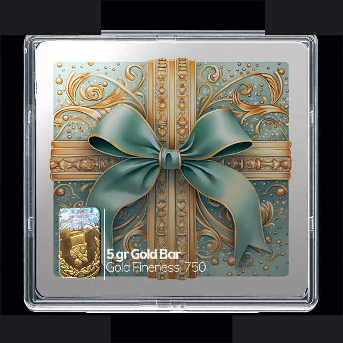 شمش طلا 18 عیار مدوپد مدل روبان کادویی کد SG10639