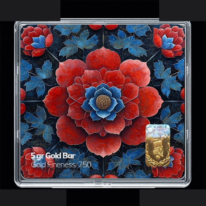 شمش طلا 18 عیار مدوپد مدل نوروز و سال نو کد SG11634