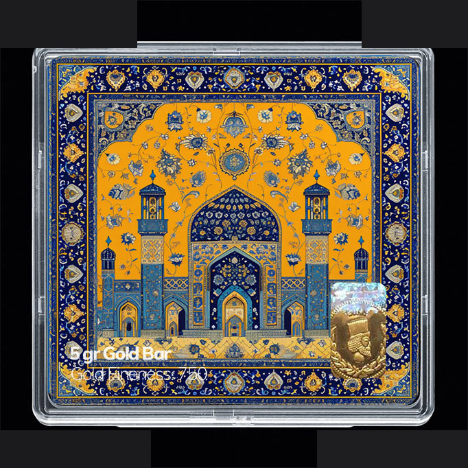 شمش طلا 18 عیار مدوپد مدل نوروز و سال نو کد SG11653