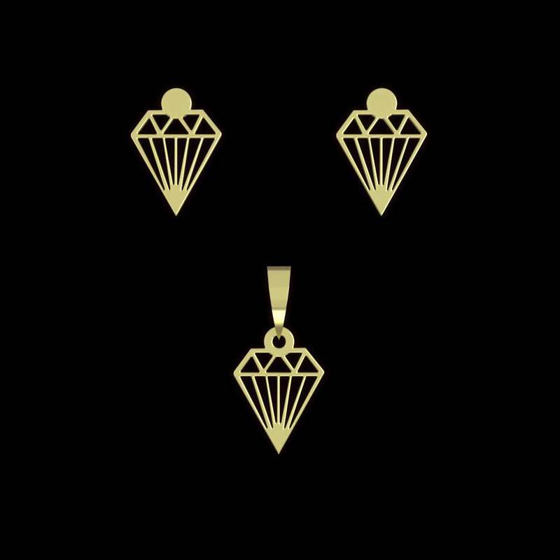 نیم ست طلا 18 عیار زنانه مدوپد مدل الماس کد NA10219