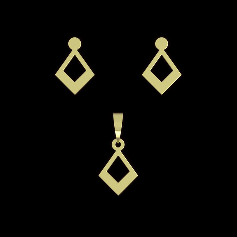 نیم ست طلا 18 عیار زنانه مدوپد مدل لوزی کد NA10465