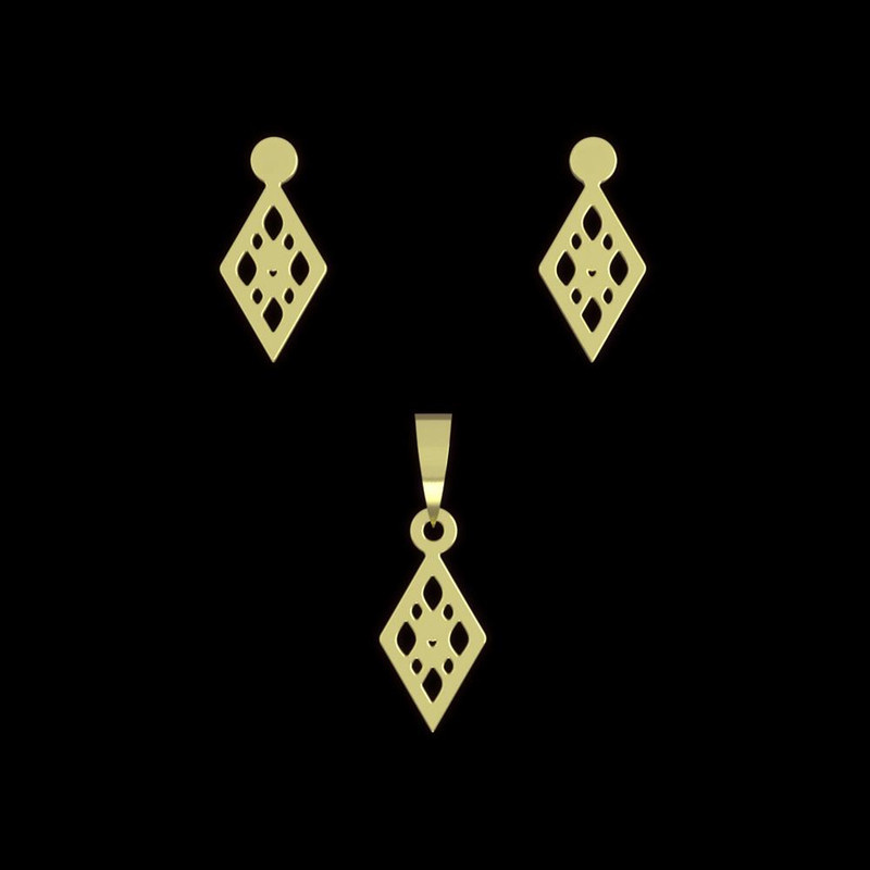 نیم ست طلا 18 عیار زنانه مدوپد مدل لوزی کد NA10480