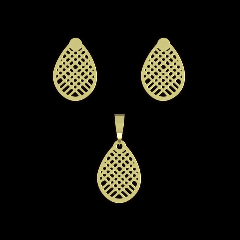 نیم ست طلا 18 عیار زنانه مدوپد مدل هندسی کد NA11892