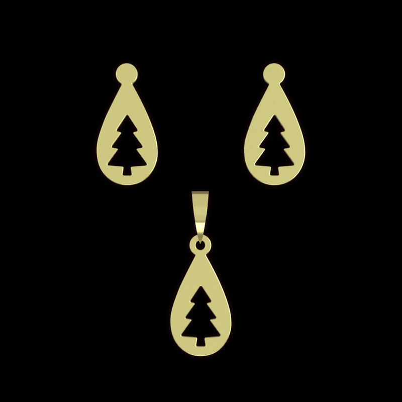 نیم ست طلا 18 عیار زنانه مدوپد مدل درخت کد NA11903