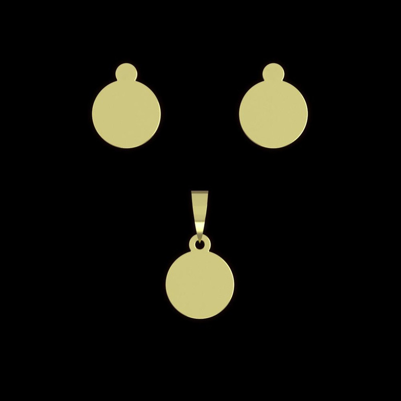 نیم ست طلا 18 عیار زنانه مدوپد مدل دایره کد NA13199