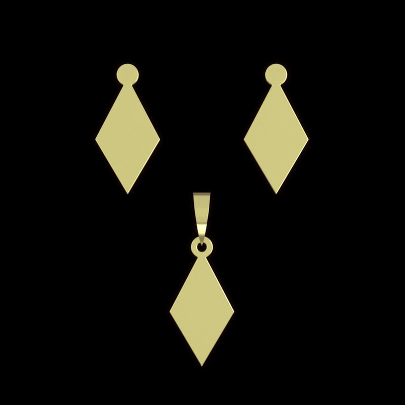 نیم ست طلا 18 عیار زنانه مدوپد مدل لوزی کد NA13513