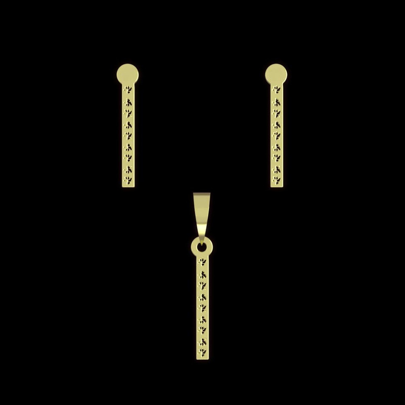 نیم ست طلا 18 عیار زنانه مدوپد مدل مستطیل کد NA13854