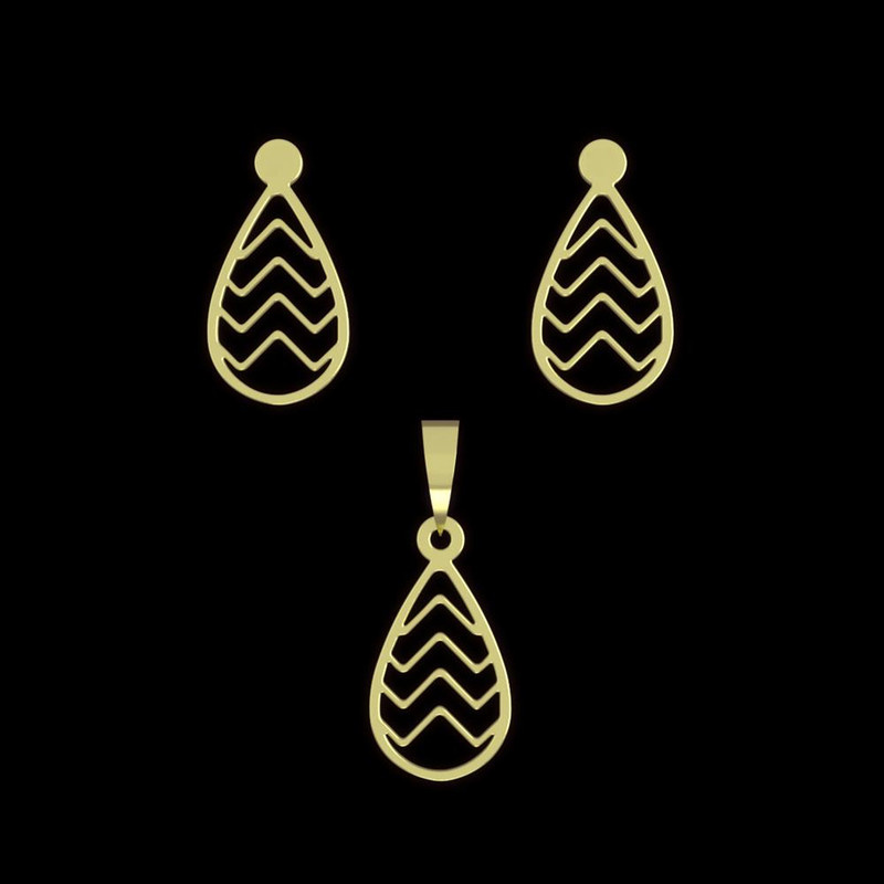 نیم ست طلا 18 عیار زنانه مدوپد مدل مستطیل کد NA13856