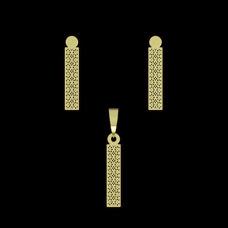 نیم ست طلا 18 عیار زنانه مدوپد مدل مستطیل کد NA13875