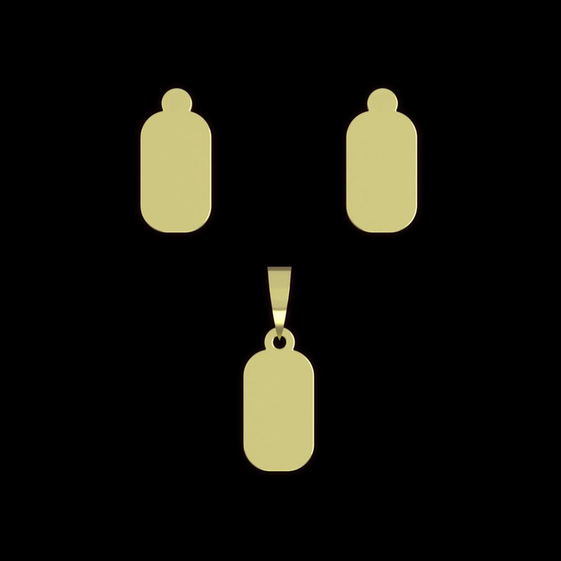 نیم ست طلا 18 عیار زنانه مدوپد مدل مستطیل کد NA14280