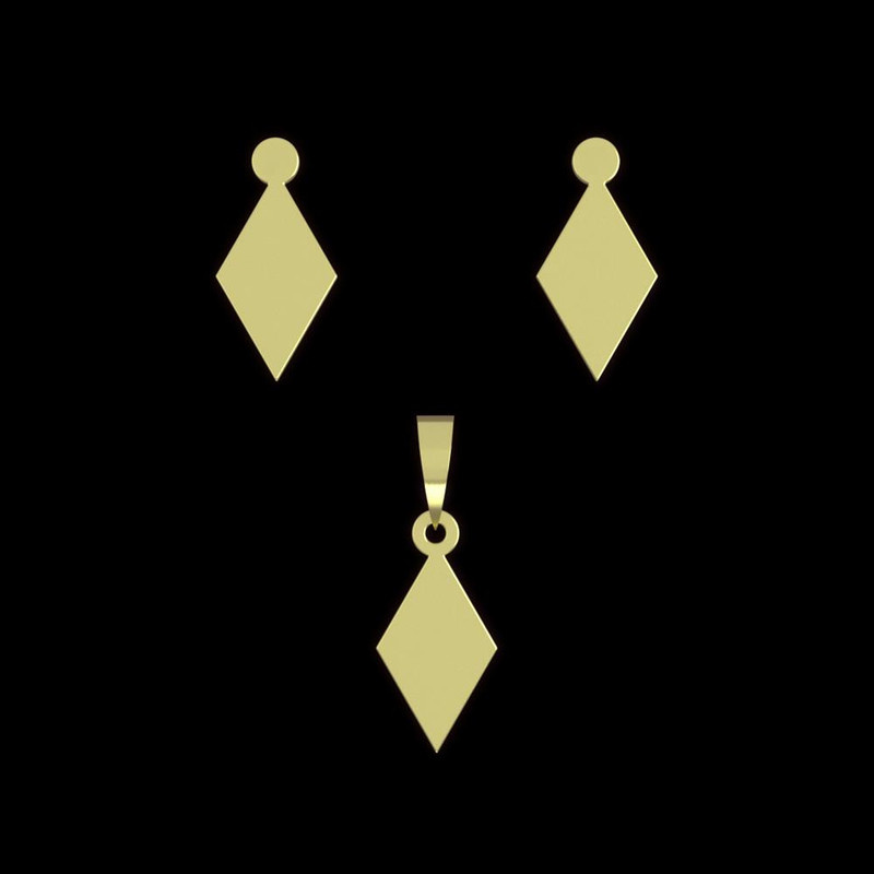 نیم ست طلا 18 عیار زنانه مدوپد مدل لوزی کد NA14312