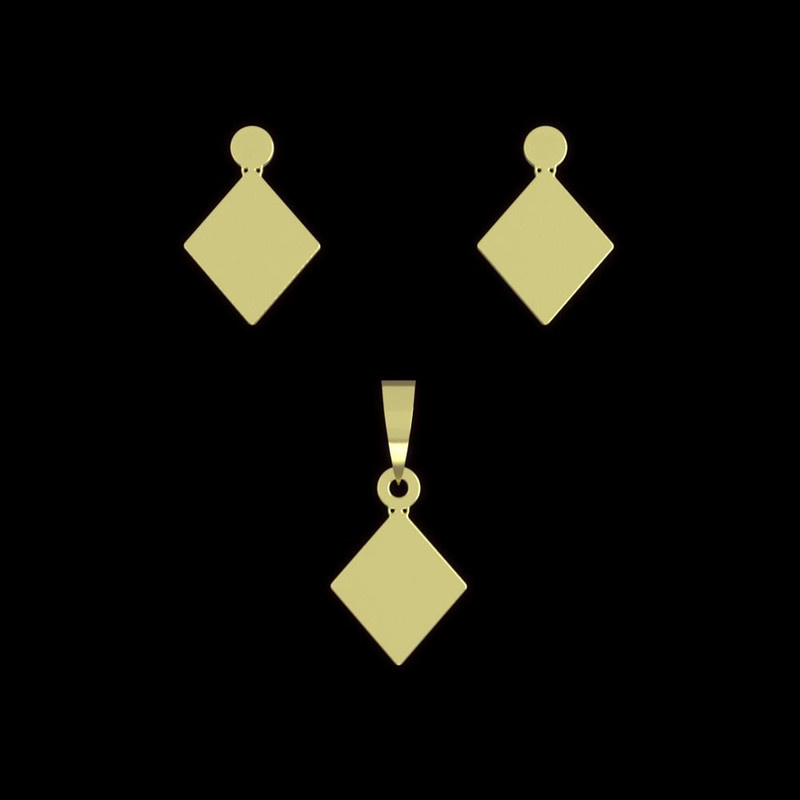 نیم ست طلا 18 عیار زنانه مدوپد مدل لوزی کد NA14532