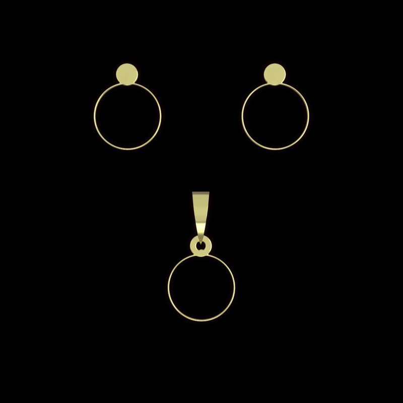 نیم ست طلا 18 عیار زنانه مدوپد مدل دایره کد NA14630