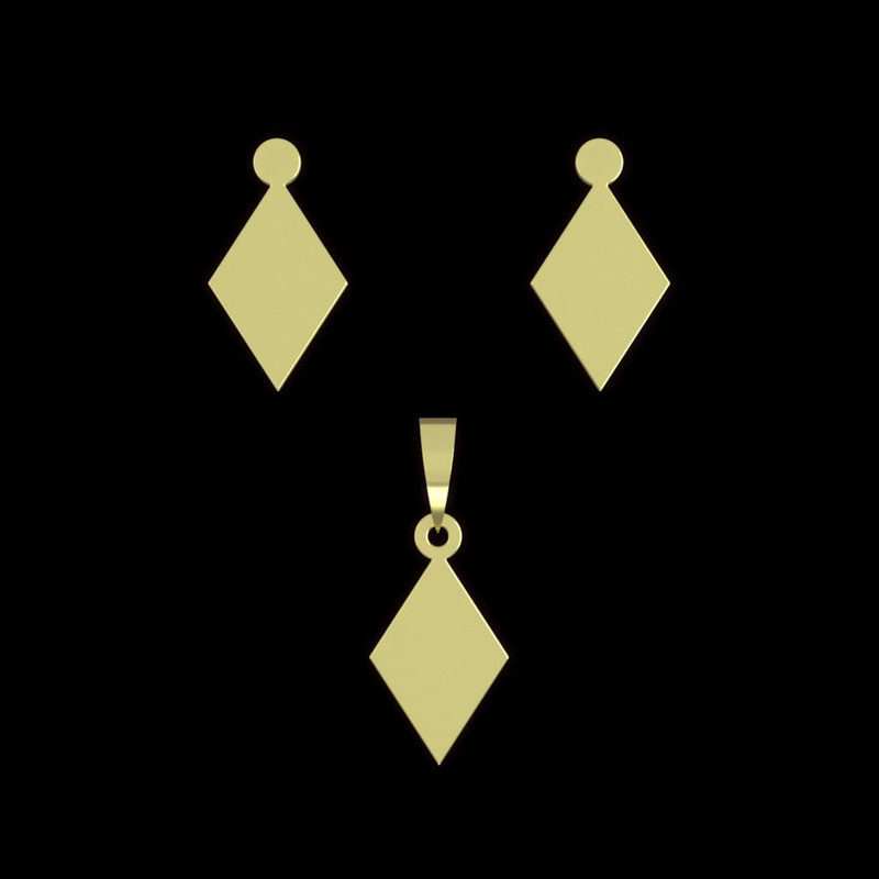 نیم ست طلا 18 عیار زنانه مدوپد مدل لوزی کد NA14871