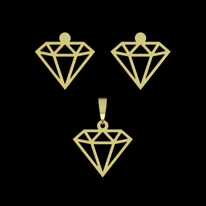 نیم ست طلا 18 عیار زنانه مدوپد مدل الماس کد NA14956