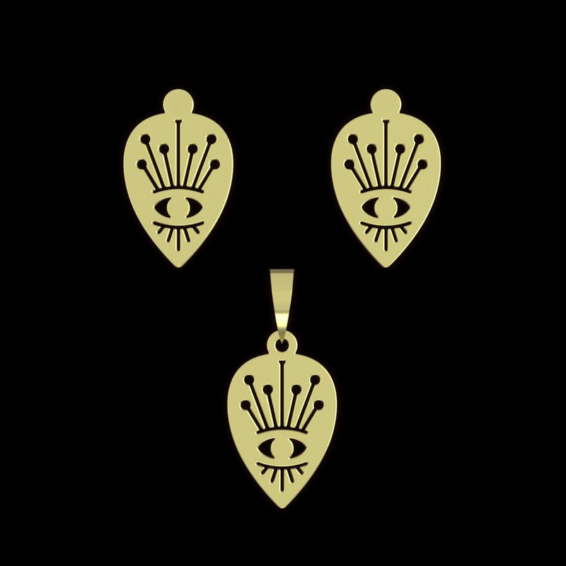 نیم ست طلا 18 عیار زنانه مدوپد مدل چشم کد NA15001