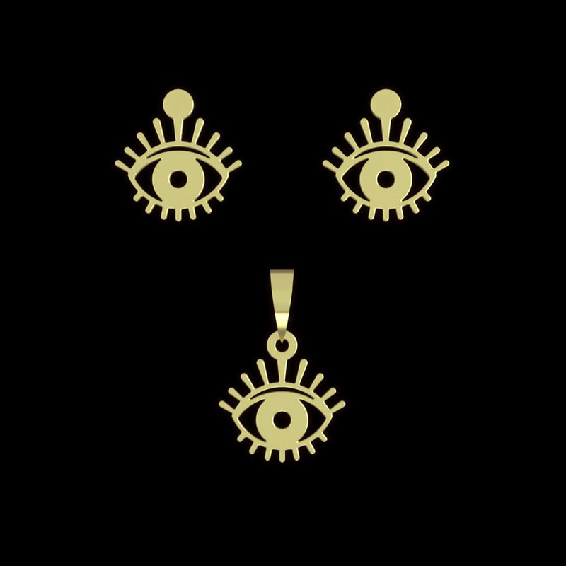 نیم ست طلا 18 عیار زنانه مدوپد مدل چشم کد NA15010