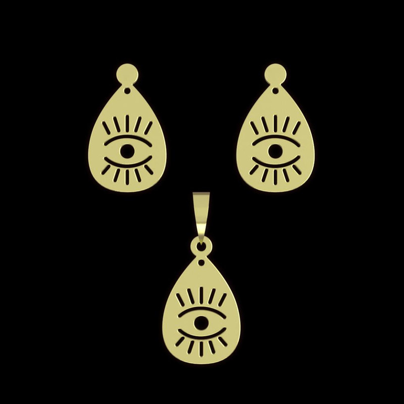 نیم ست طلا 18 عیار زنانه مدوپد مدل چشم کد NA15016