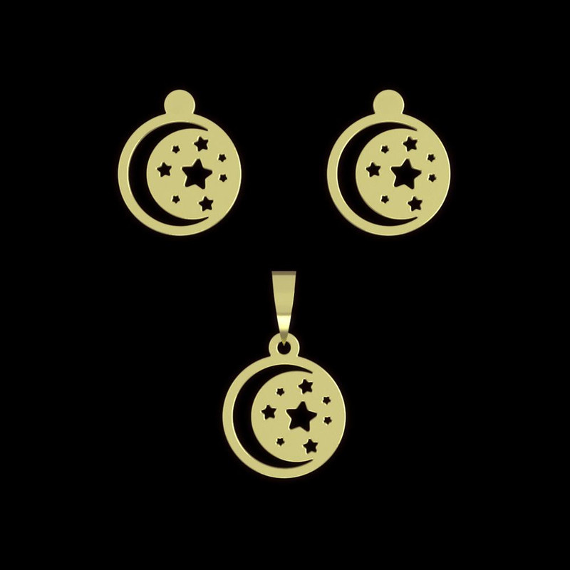 نیم ست طلا 18 عیار زنانه مدوپد مدل ماه کد NA15023