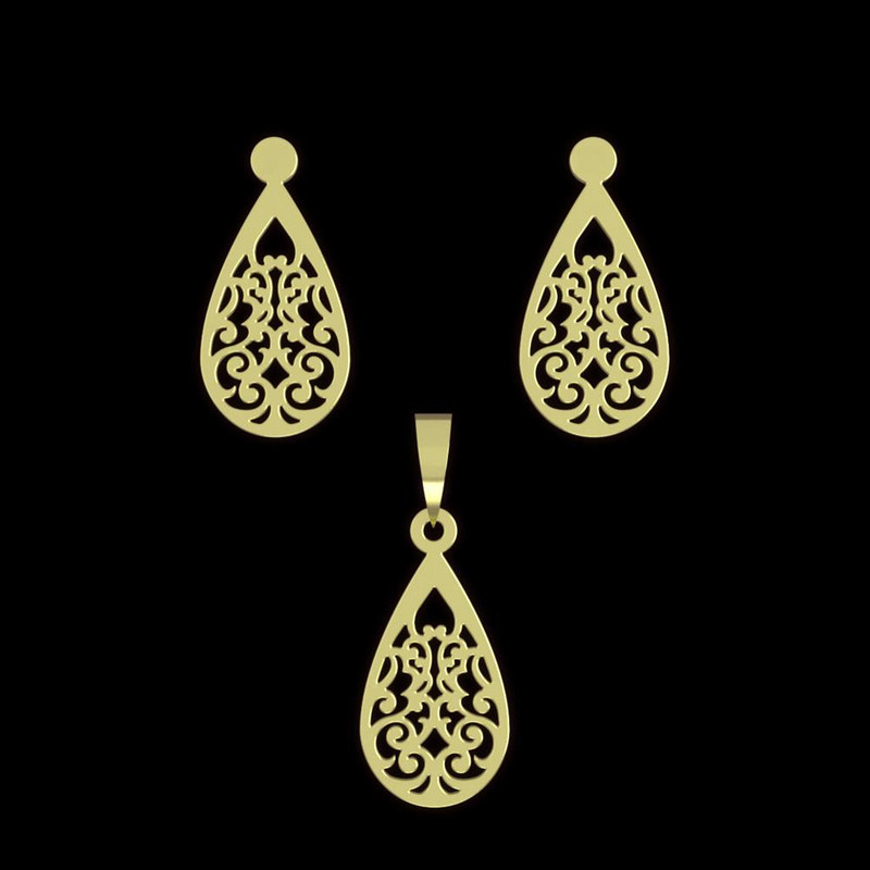 نیم ست طلا 18 عیار زنانه مدوپد مدل اسلیمی کد NA15306