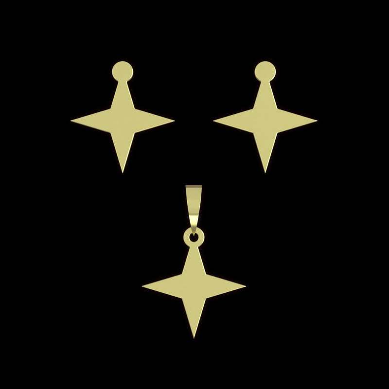 نیم ست طلا 18 عیار زنانه مدوپد مدل ستاره کد NA15525