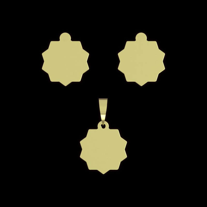 نیم ست طلا 18 عیار زنانه مدوپد مدل ستاره کد NA15618