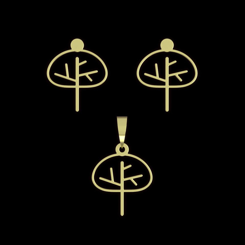 نیم ست طلا 18 عیار زنانه مدوپد مدل درخت کد NA15744