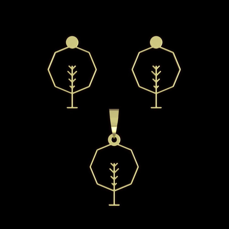 نیم ست طلا 18 عیار زنانه مدوپد مدل درخت کد NA15763