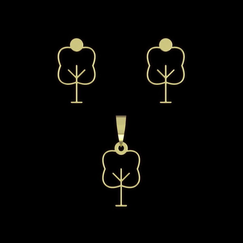 نیم ست طلا 18 عیار زنانه مدوپد مدل درخت کد NA15810