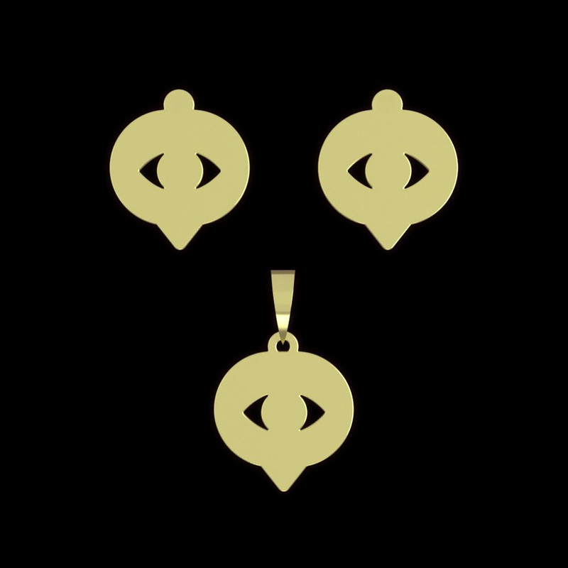 نیم ست طلا 18 عیار زنانه مدوپد مدل علامت چشم کد NA16037