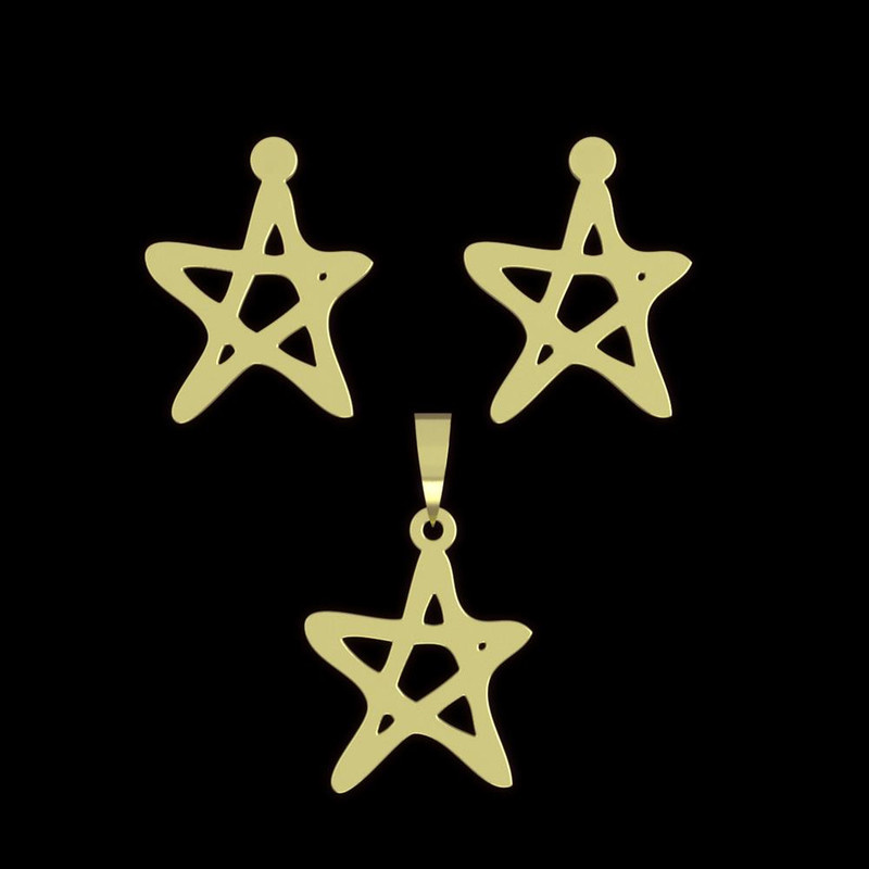 نیم ست طلا 18 عیار زنانه مدوپد مدل ستاره کد NA16151