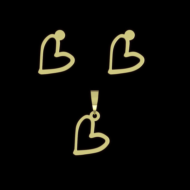 نیم ست طلا 18 عیار زنانه مدوپد مدل قلب کد NA17492