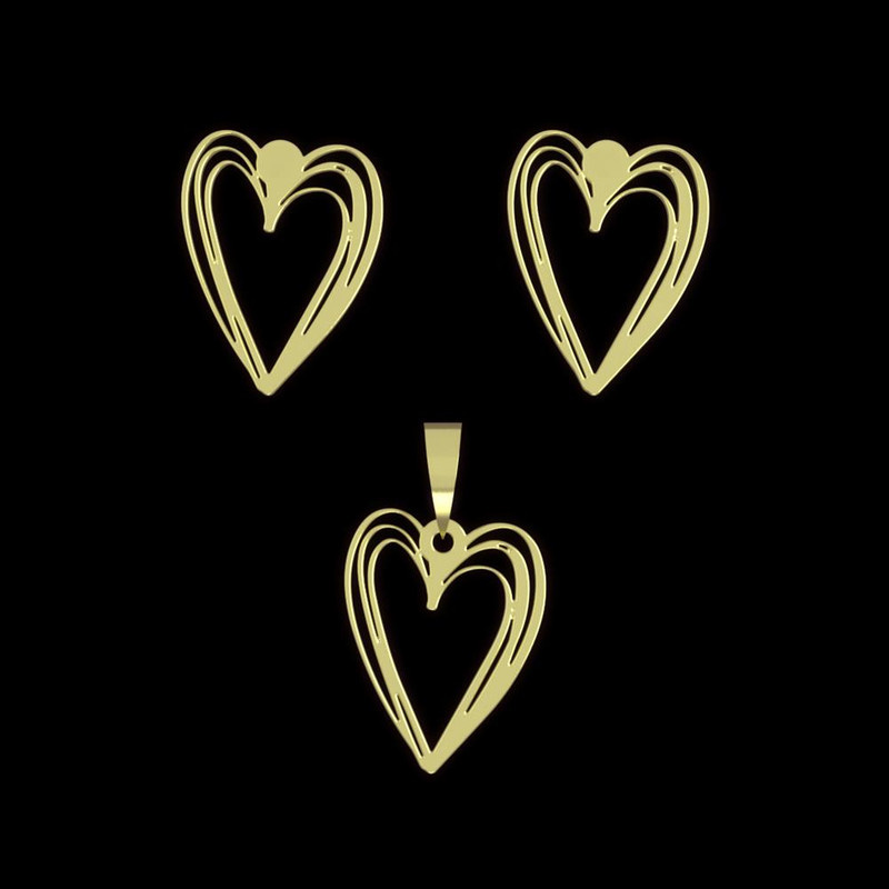 نیم ست طلا 18 عیار زنانه مدوپد مدل قلب کد NA17814