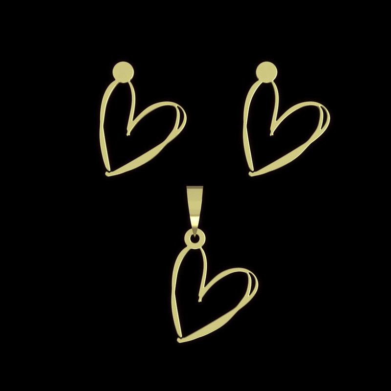 نیم ست طلا 18 عیار زنانه مدوپد مدل قلب کد NA17815