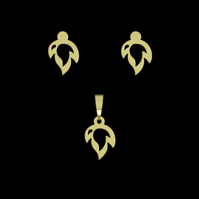 نیم ست طلا 18 عیار زنانه مدوپد مدل آتش کد NA10546