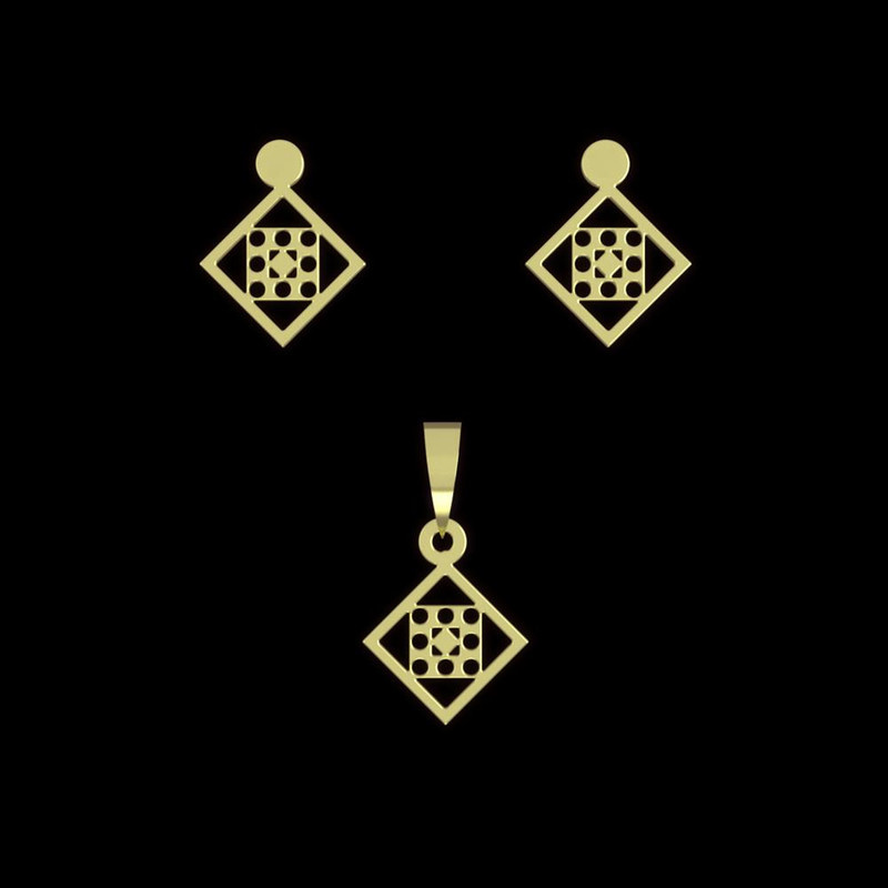 نیم ست طلا 18 عیار زنانه مدوپد مدل لوزی کد NA10568