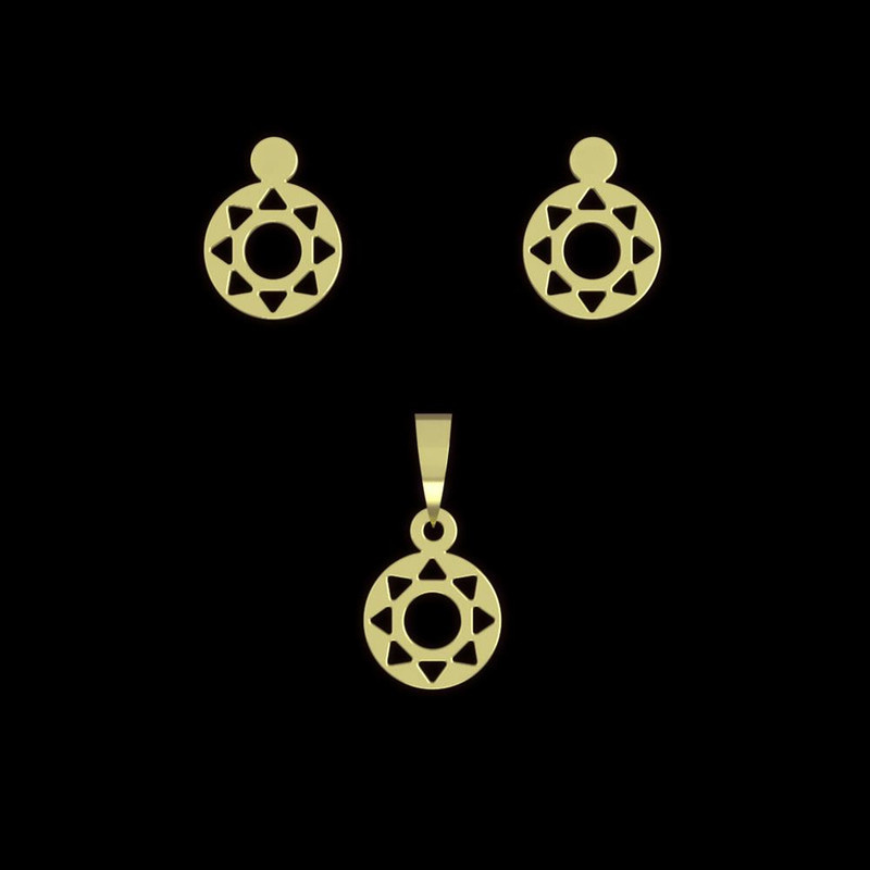 نیم ست طلا 18 عیار زنانه مدوپد مدل دایره کد NA10609