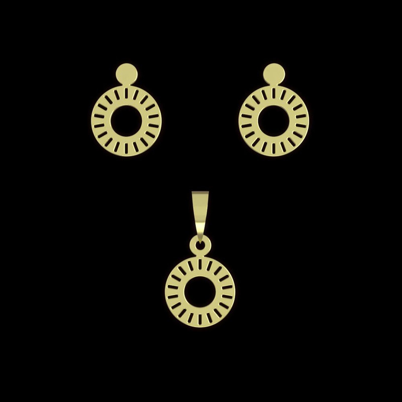 نیم ست طلا 18 عیار زنانه مدوپد مدل دایره کد NA10616