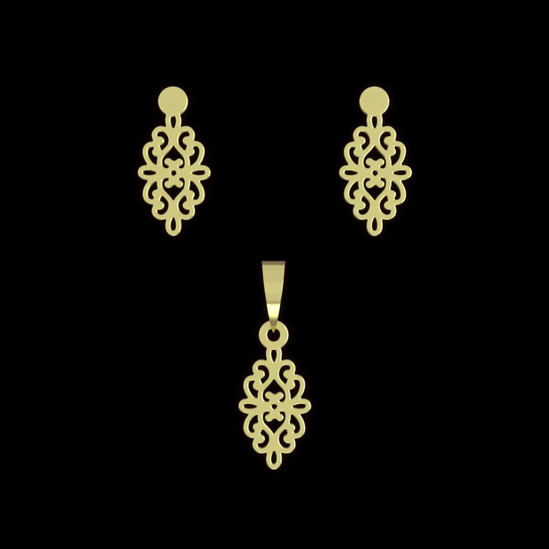 نیم ست طلا 18 عیار زنانه مدوپد مدل اسلیمی کد NA10751